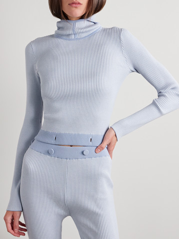 Guest In Residence Speed Skate ribbed striped merino wool-blend hoodie