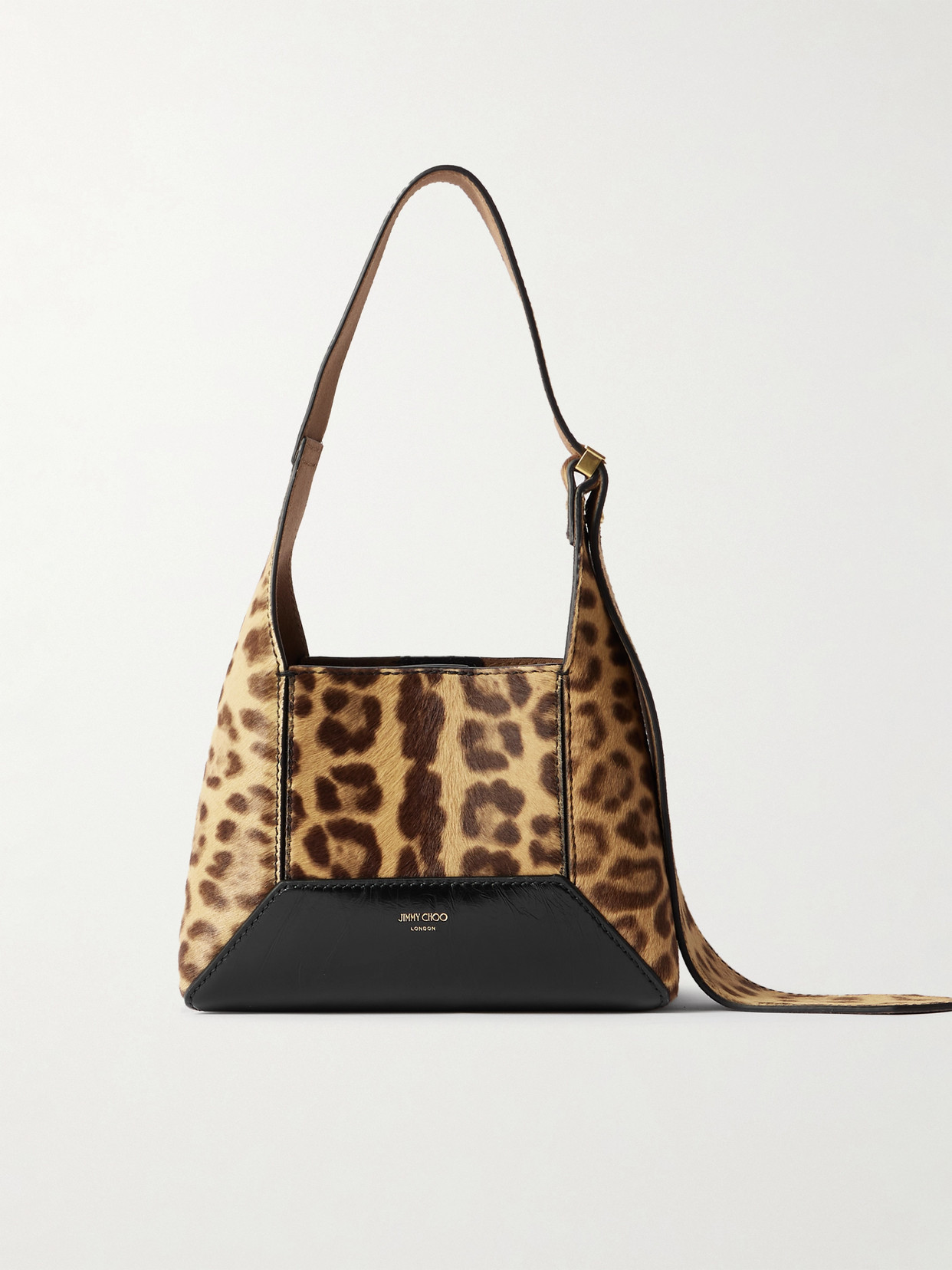 Jimmy Choo Leopard-print Leather-trimmed Pony Hair Shoulder Bag In Animal Print