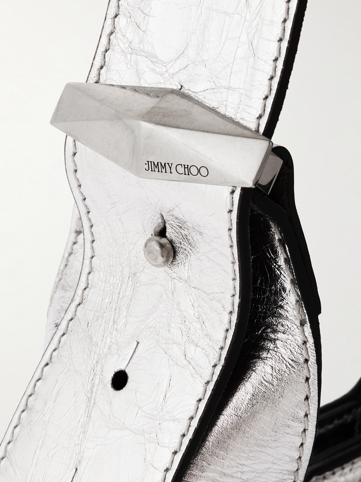 Jimmy Choo Small Diamond Leather Hobo Bag In Silver