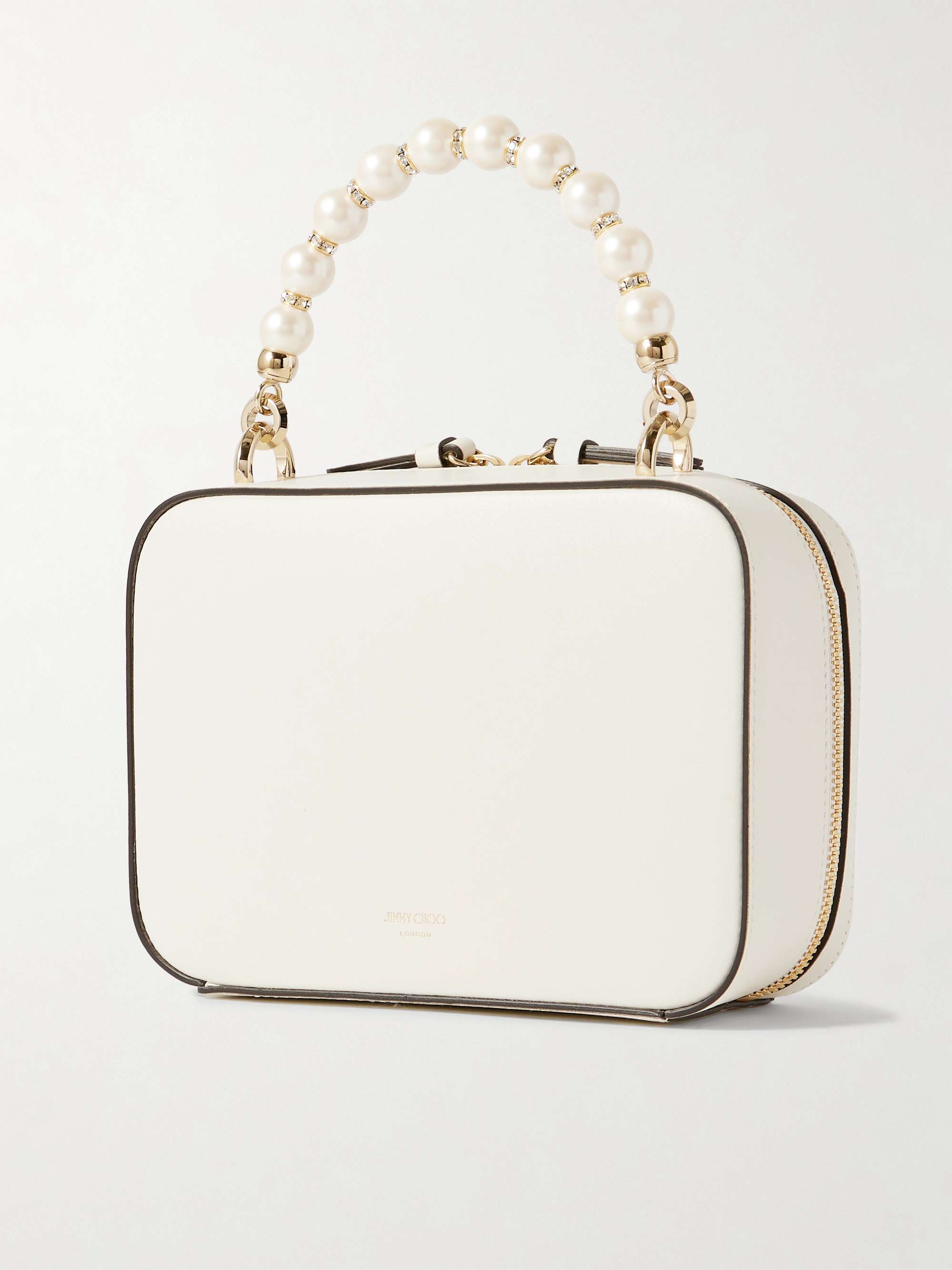 Avenue Vanity embellished leather shoulder bag - white - One Size