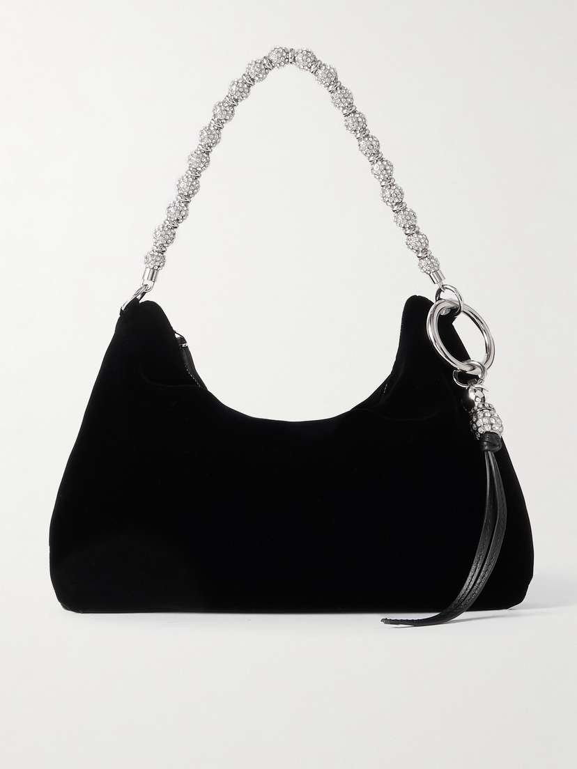 Jimmy Choo Callie Crystal-embellished Velvet Shoulder Bag