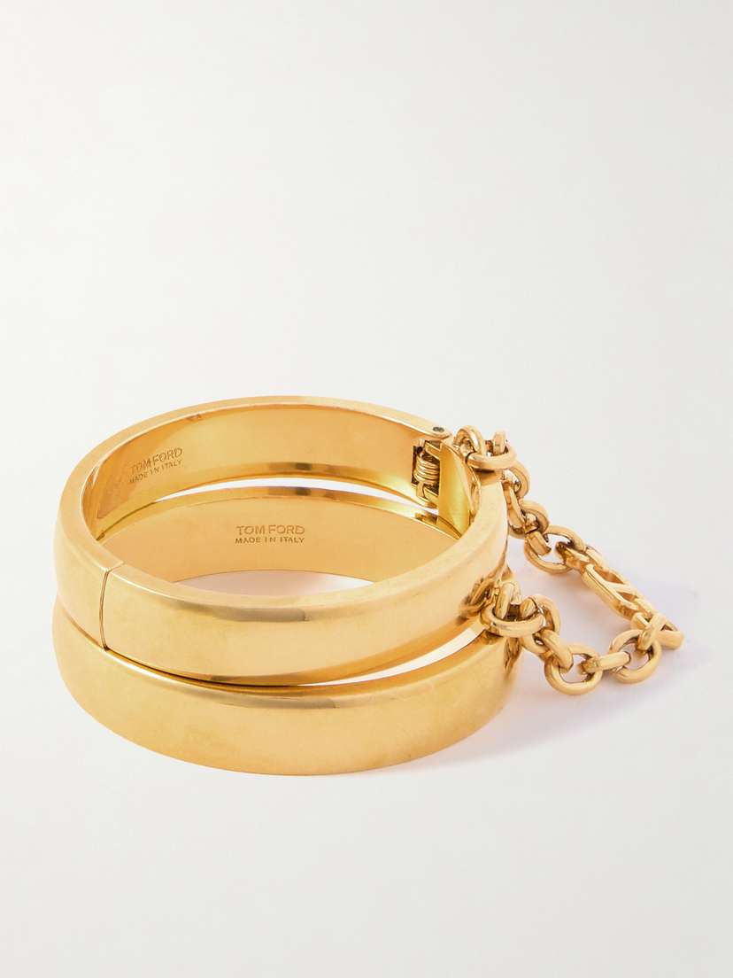Tom Ford Set Of Two Gold-tone Bracelets