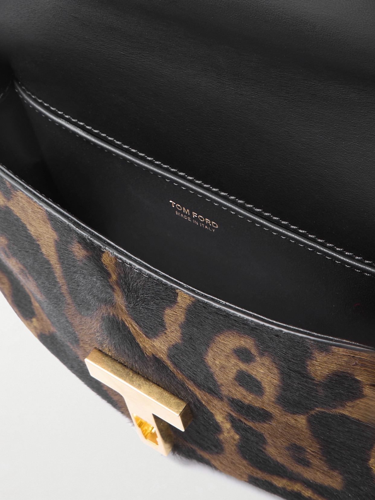Tom Ford Wallis Leather-trimmed Leopard-print Calf Hair Shoulder Bag In Animal Print
