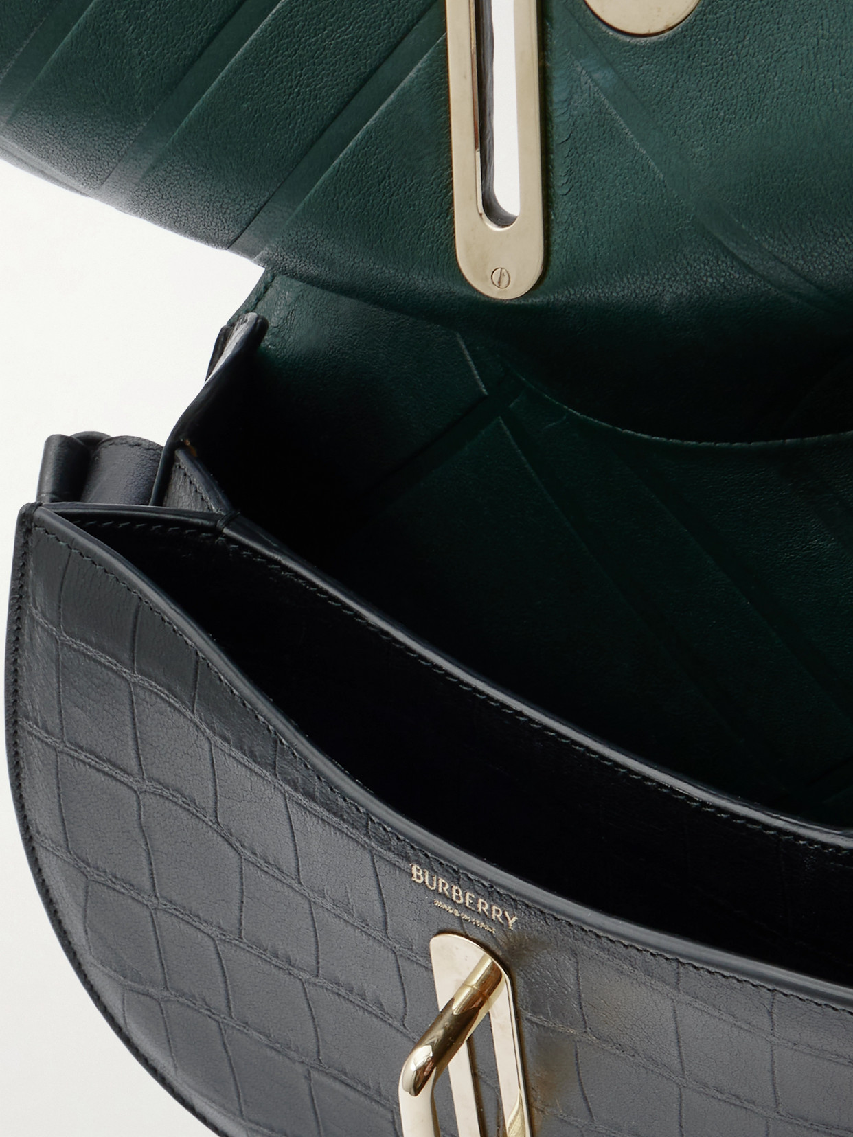 Burberry Croc-effect Leather Shoulder Bag In Unknown