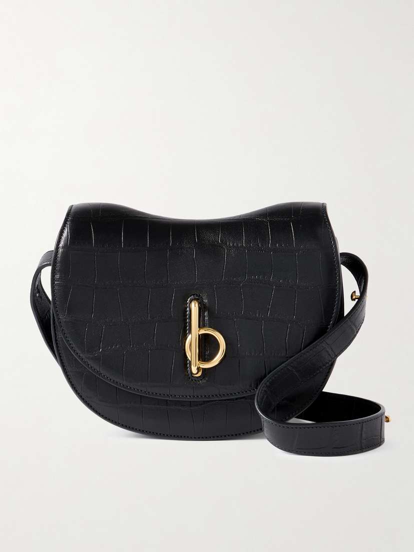 Burberry Croc-effect Leather Shoulder Bag