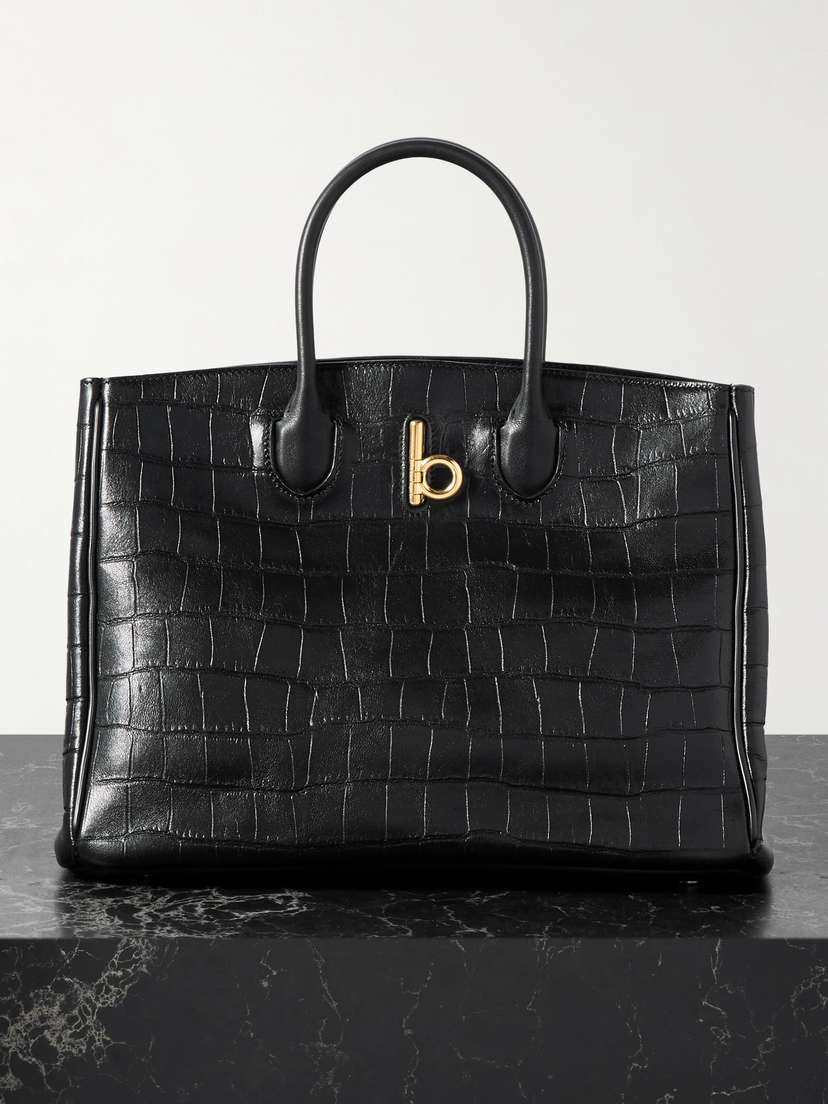 Burberry Croc-effect Leather Tote