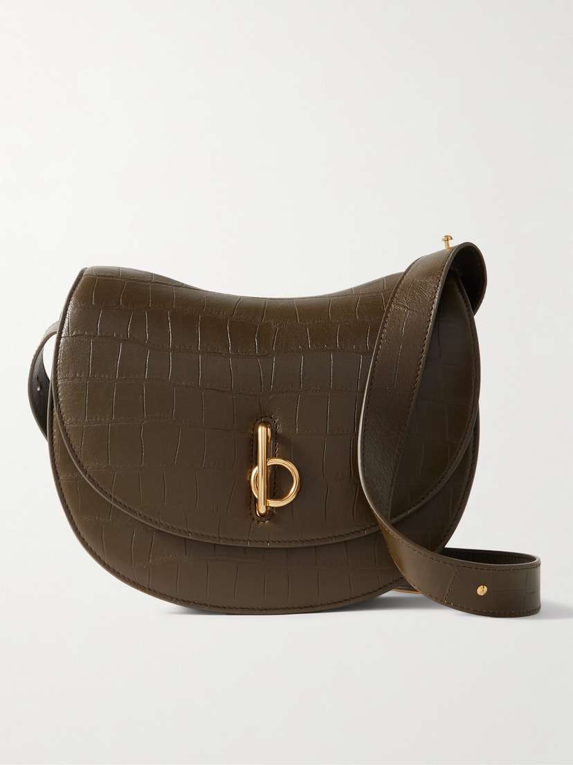 Burberry Croc-effect Leather Shoulder Bag