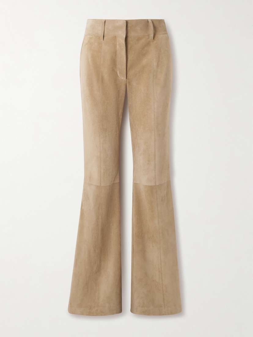 Gabriela Hearst Rhein Paneled Suede Flared Pants