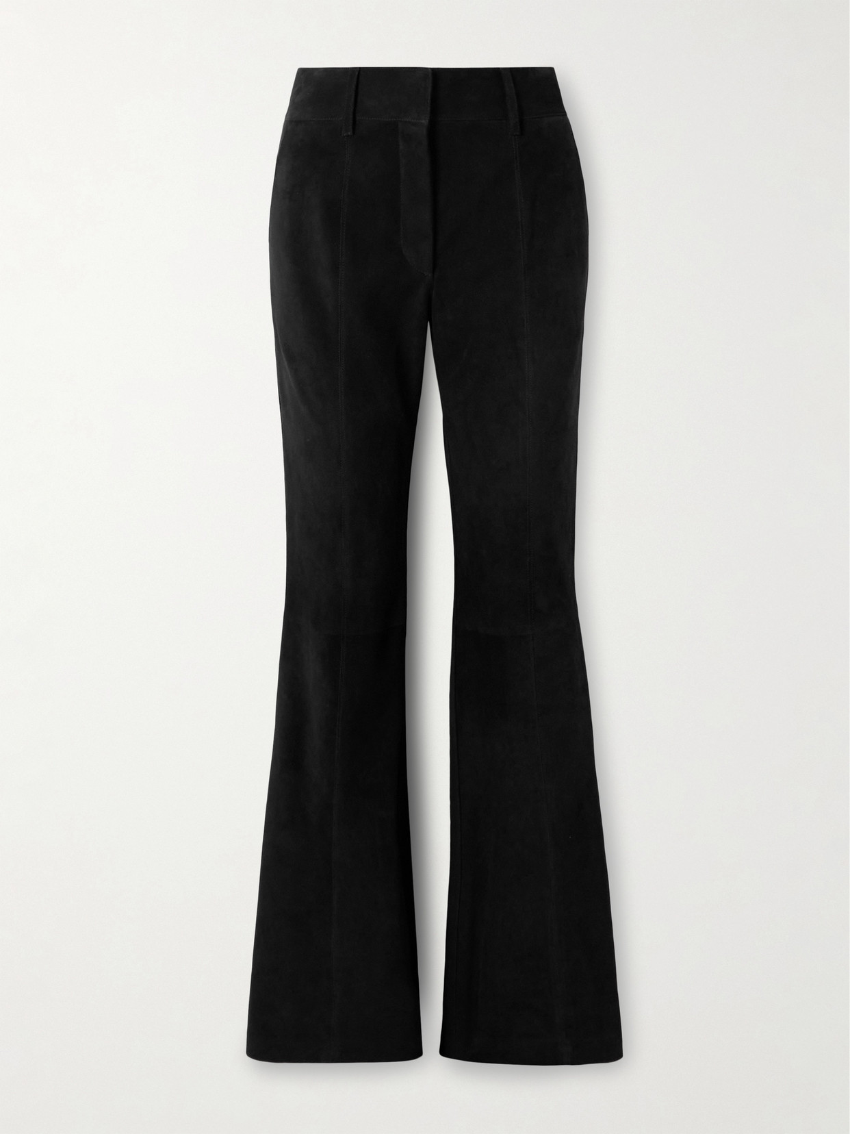 Gabriela Hearst Rhein Paneled Suede Flared Pants In Black