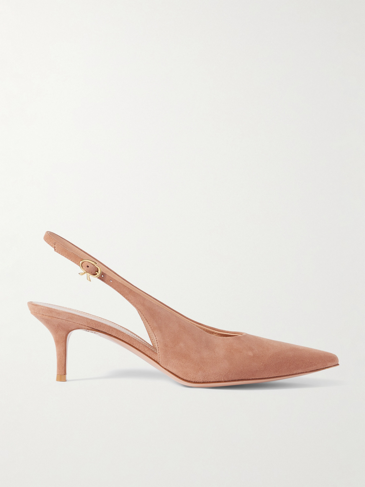 Gianvito Rossi - Robbie 45 Suede Slingback Pumps - Sand