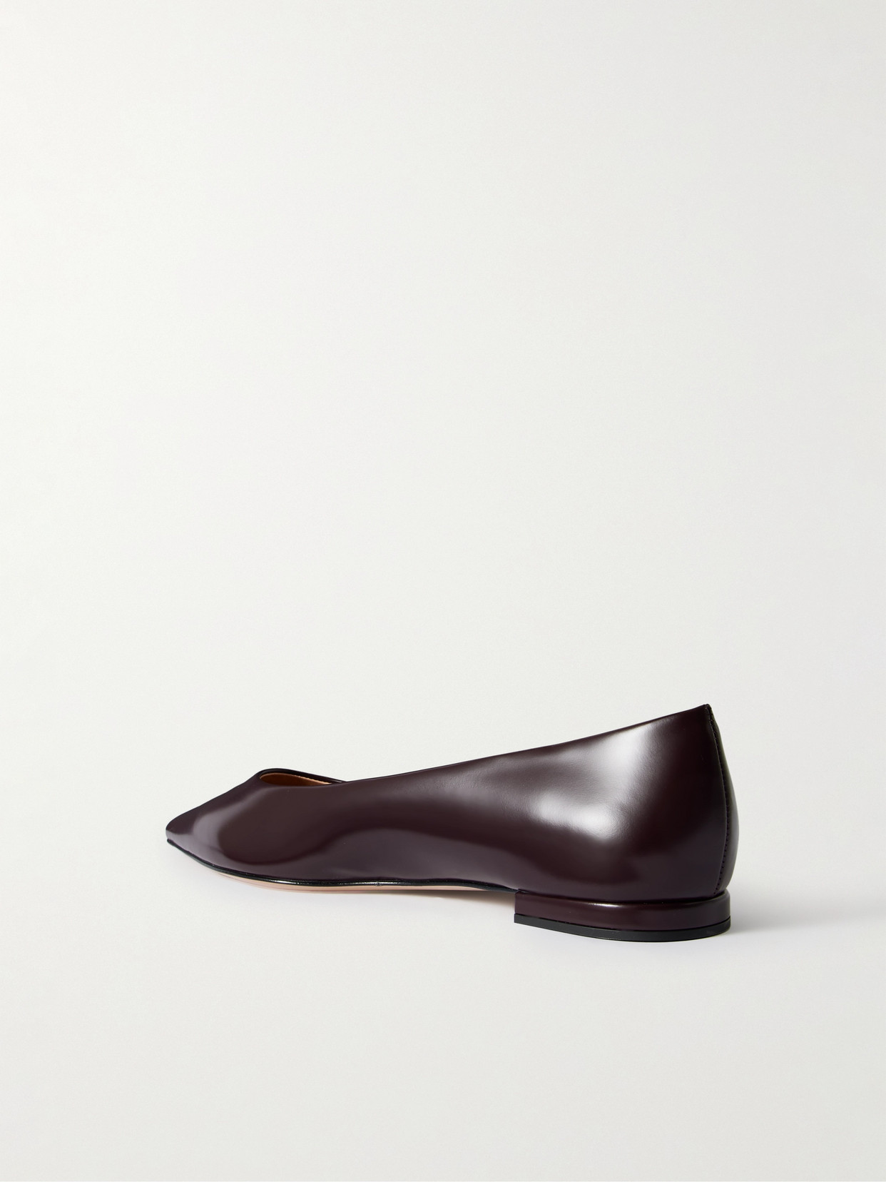 GIANVITO ROSSI ROBBIE GLOSSED-LEATHER BALLET FLATS