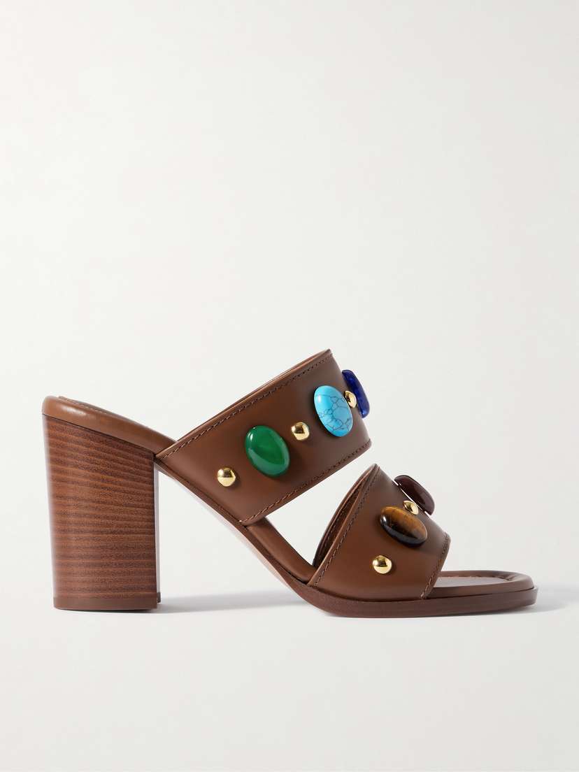 Gianvito Rossi 90 Embellished Leather Sandals