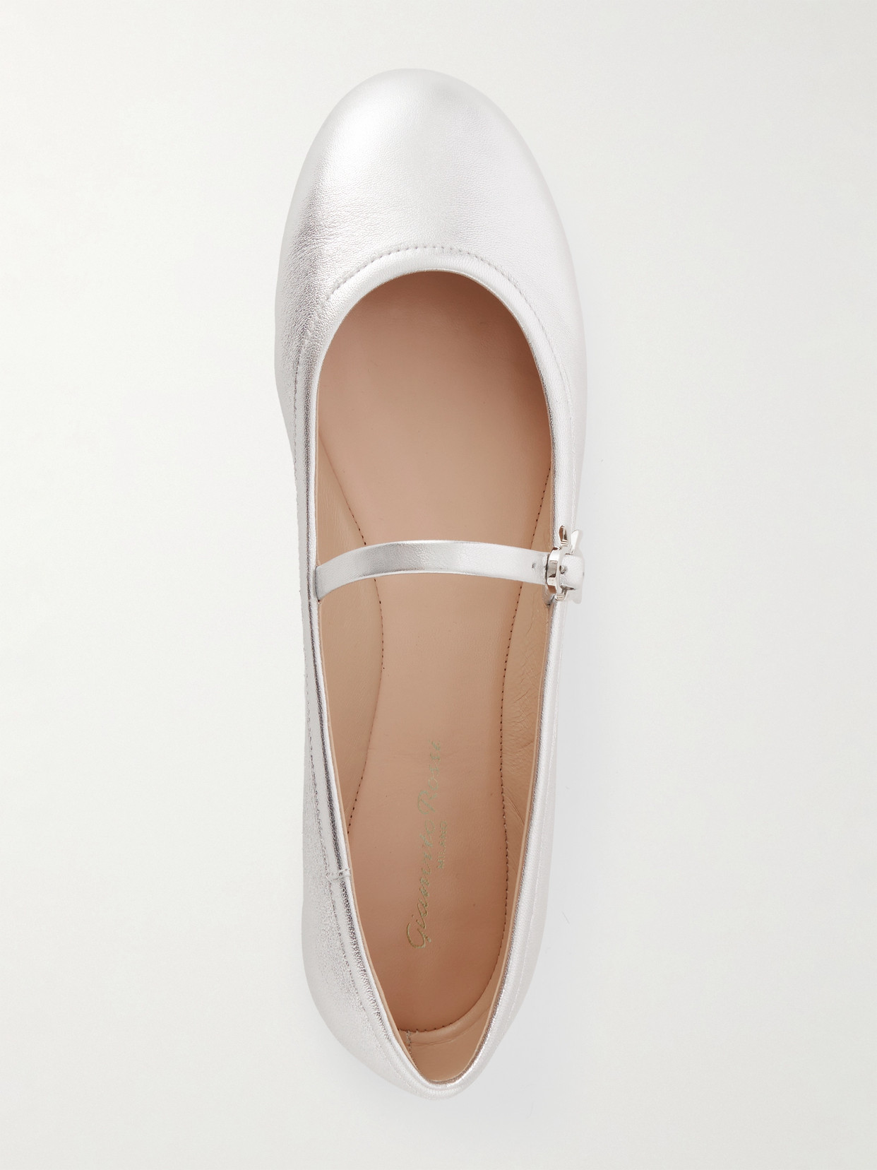 Gianvito Rossi Carla Ballet Flats In Silver