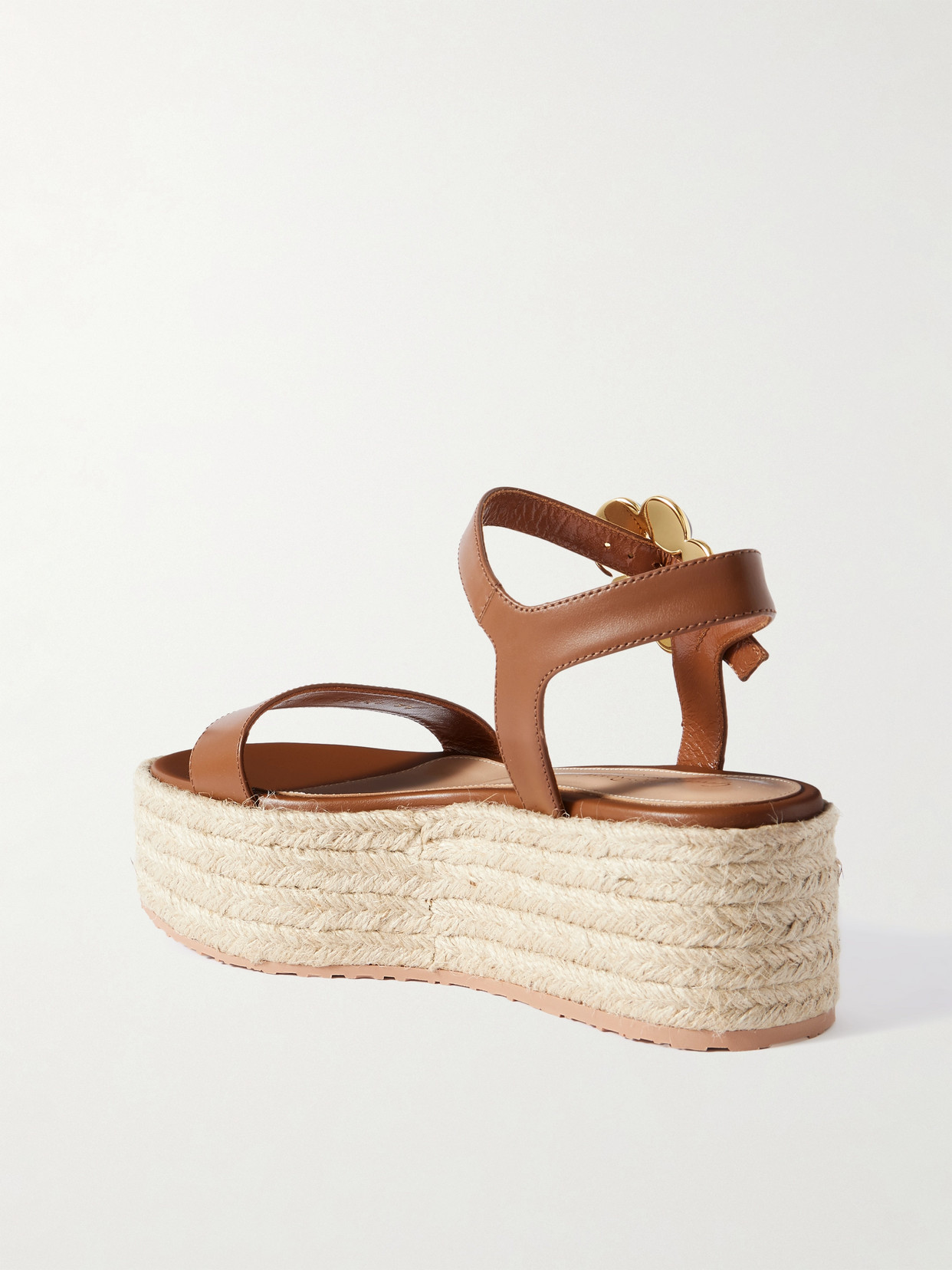 40 Embellished Leather Platform Espadrille Sandals