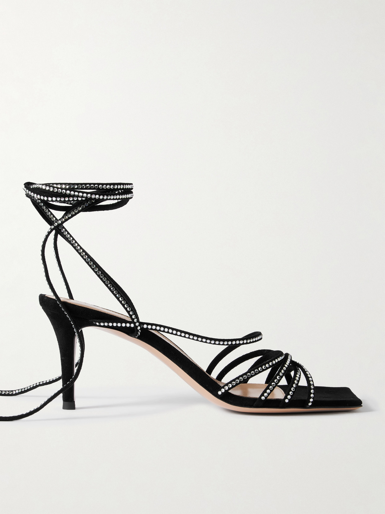 Gianvito Rossi Giza Lace-up Leather Sandals In Black