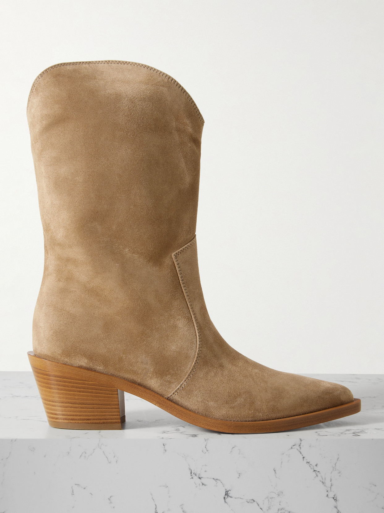 Gianvito Rossi - Waylon 45 Suede Ankle Boots - Tan