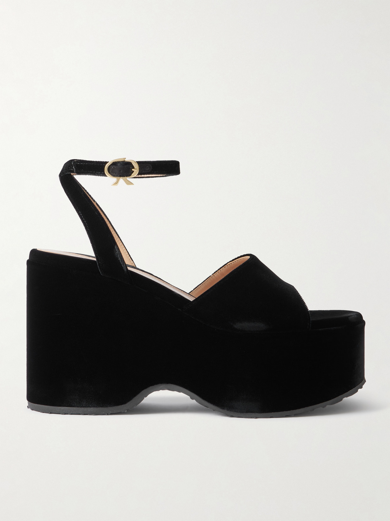 Gianvito Rossi - Velluto 105 Velvet Platform Sandals - Black