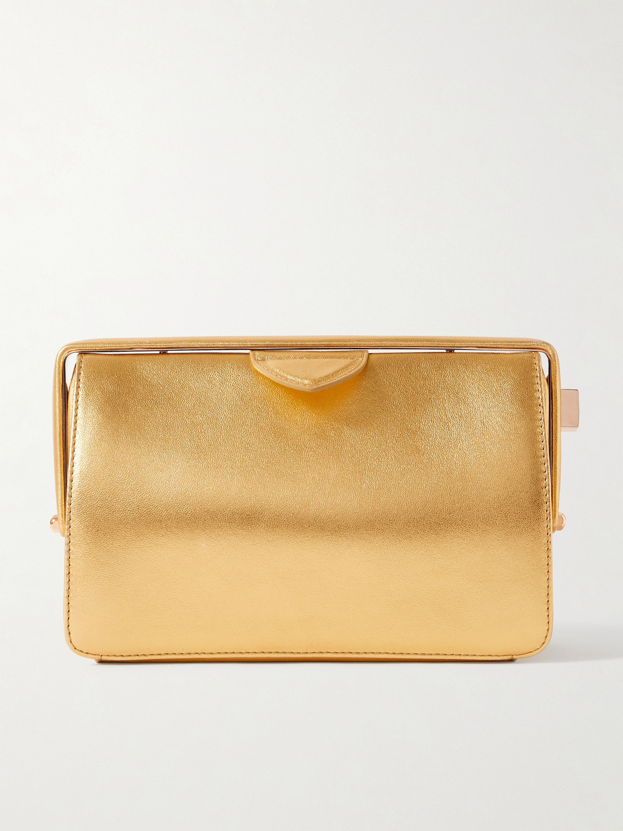 Gabriela Hearst Carrington Metallic Leather Clutch In Gold