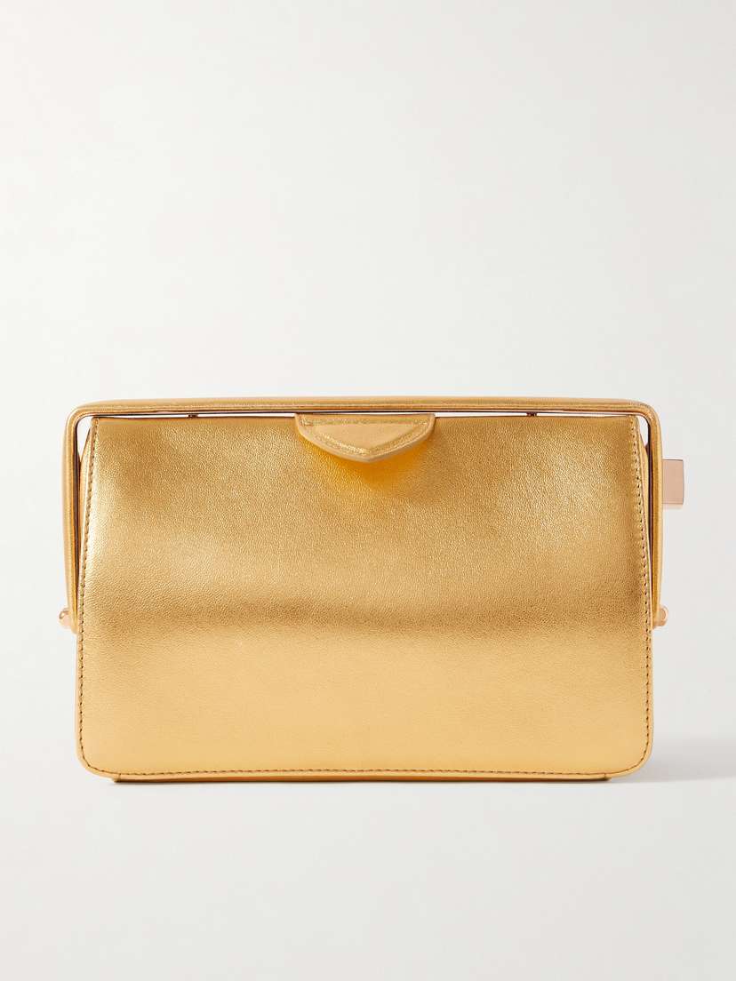 Gabriela Hearst Carrington Metallic Leather Clutch