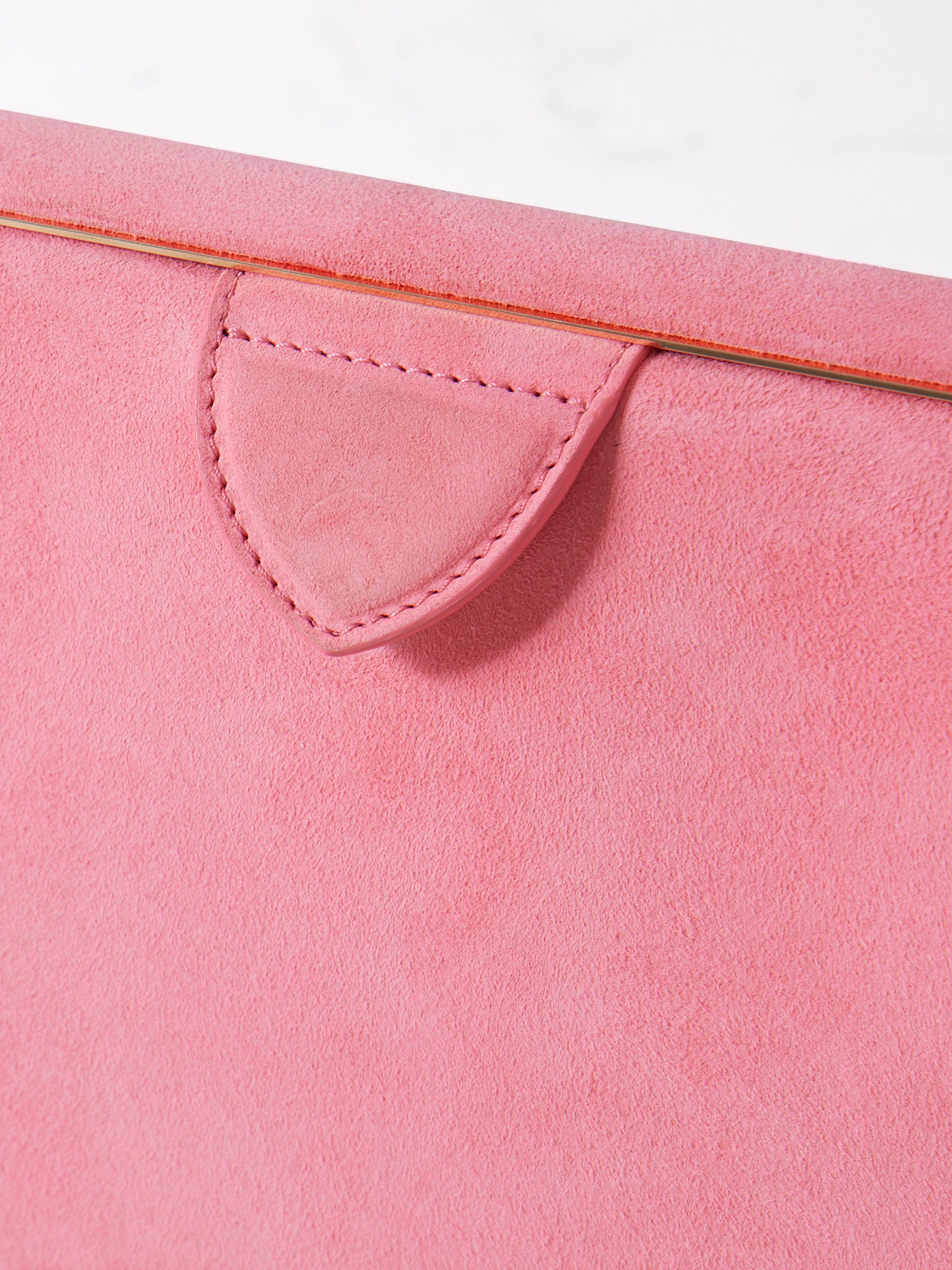 Gabriela Hearst Carrington Suede Clutch In Pink