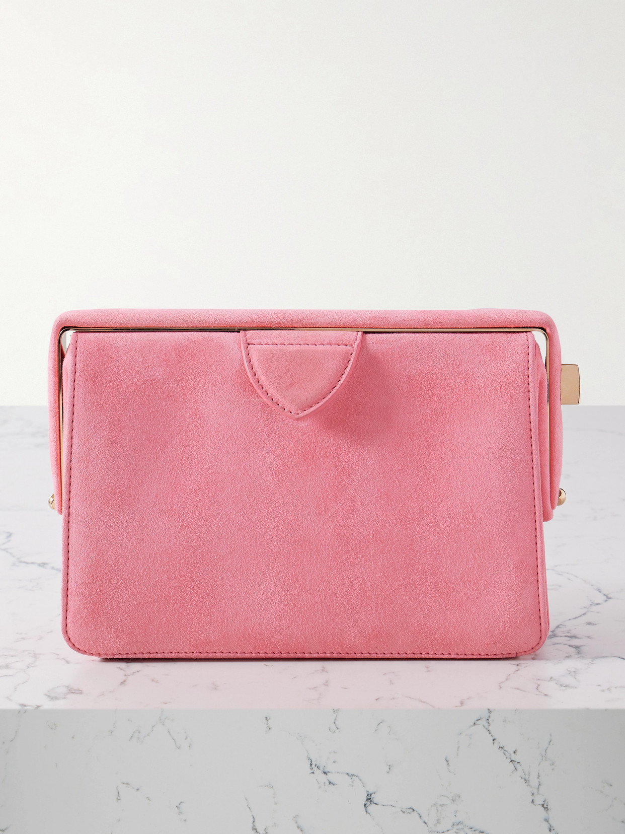 Gabriela Hearst Carrington Suede Clutch In Pink