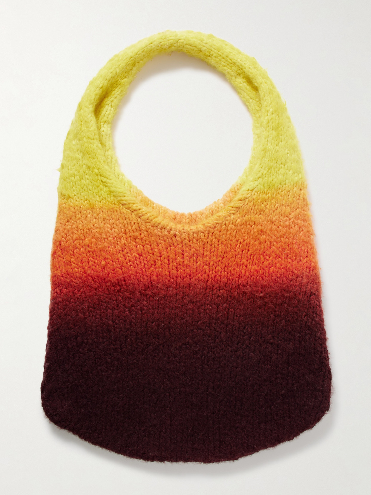 Gabriela Hearst Ino Knit Hobo Bag In Dip Dye Sunrise Welfat Cashmere In Orange