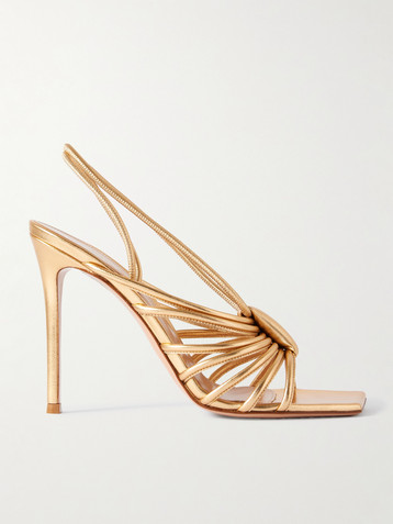 GIANVITO ROSSI Hellen 105 metallic leather slingback sandals