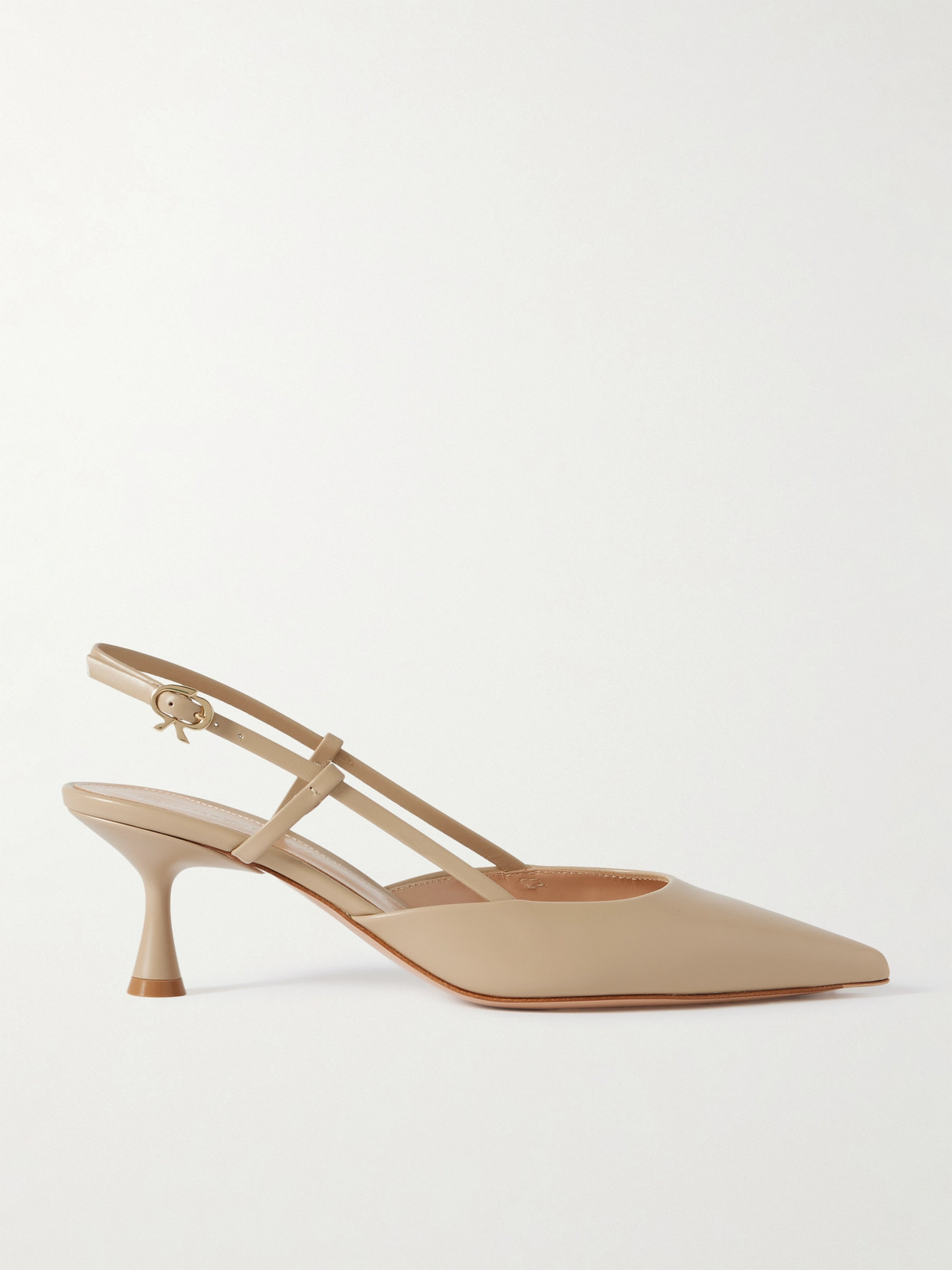 Gianvito Rossi - Ascent 55 Leather Slingback Pumps - Beige