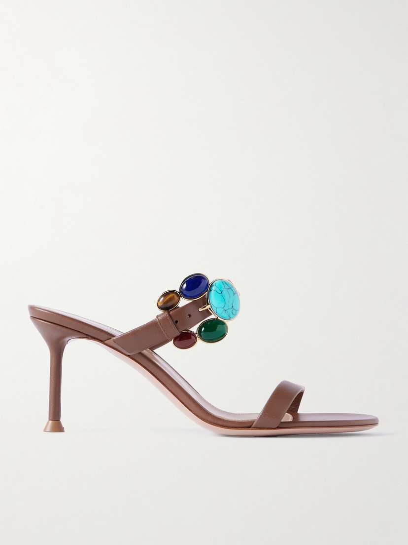 Gianvito Rossi 70 Embellished Leather Sandals