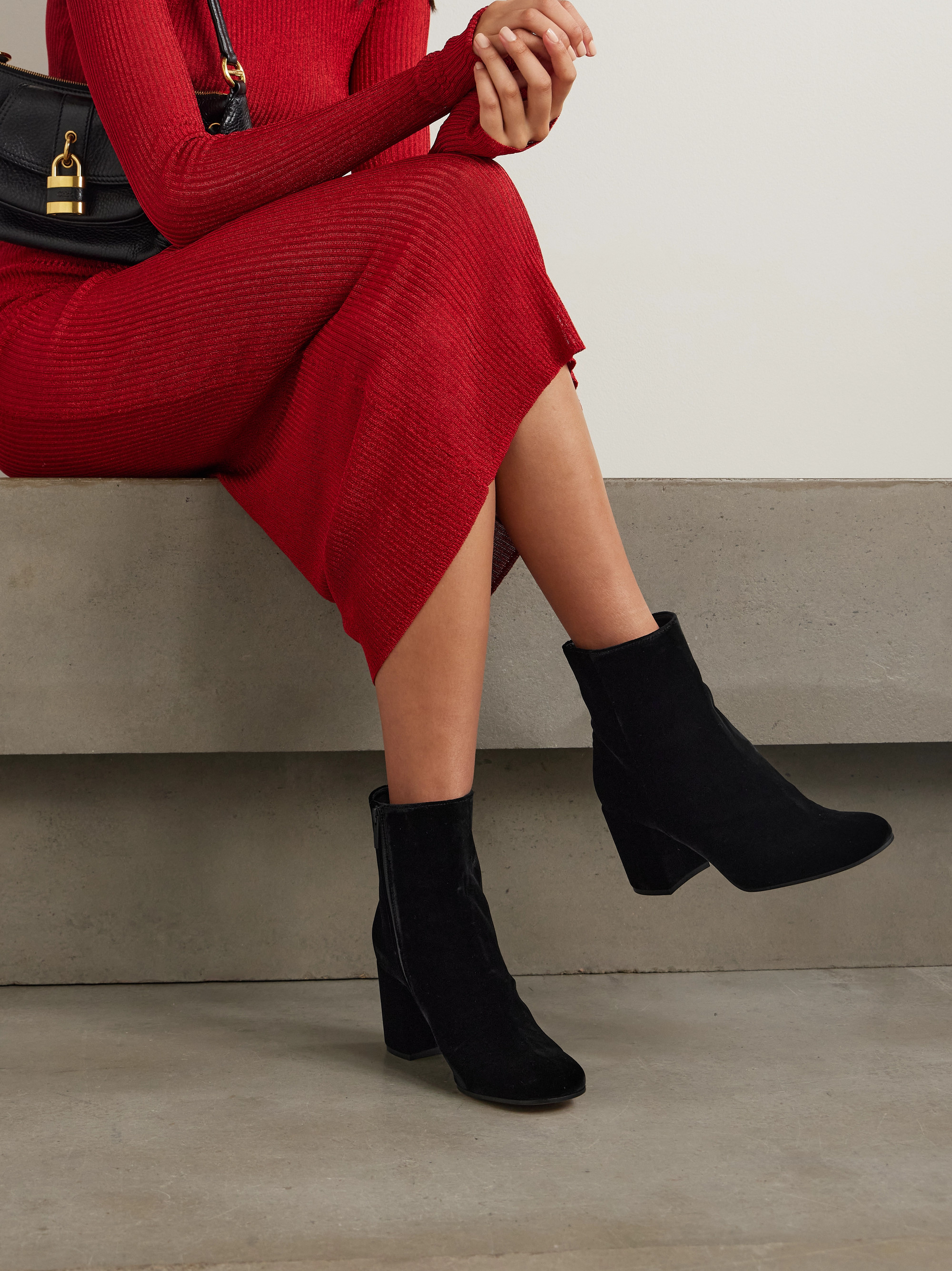GIANVITO ROSSI Joelle 70 velvet ankle boots thumbnail