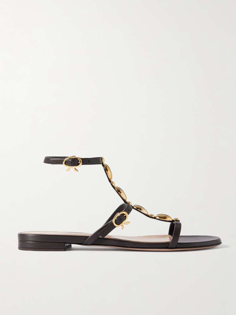 Gianvito Rossi Kalinda Embellished Leather Sandals