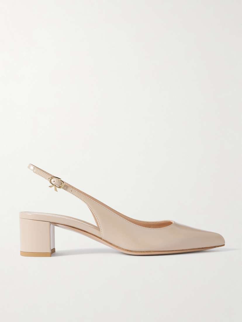 Gianvito Rossi Piper 45 Leather Slingback Pumps