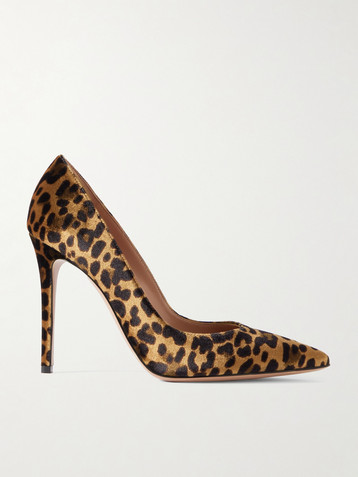 GIANVITO ROSSI Gianvito 105 leopard-print velvet pumps