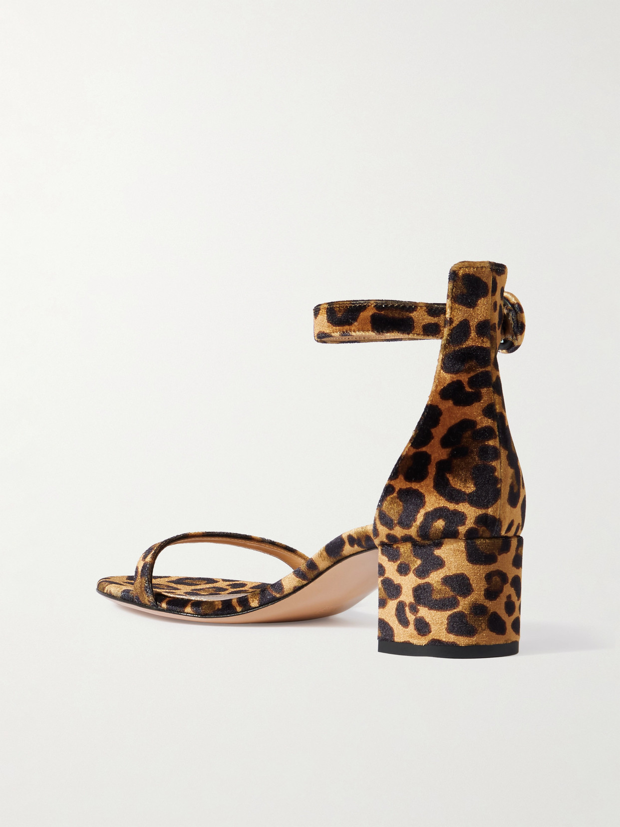Gaeta 45 Leopard-Print Velvet Sandals