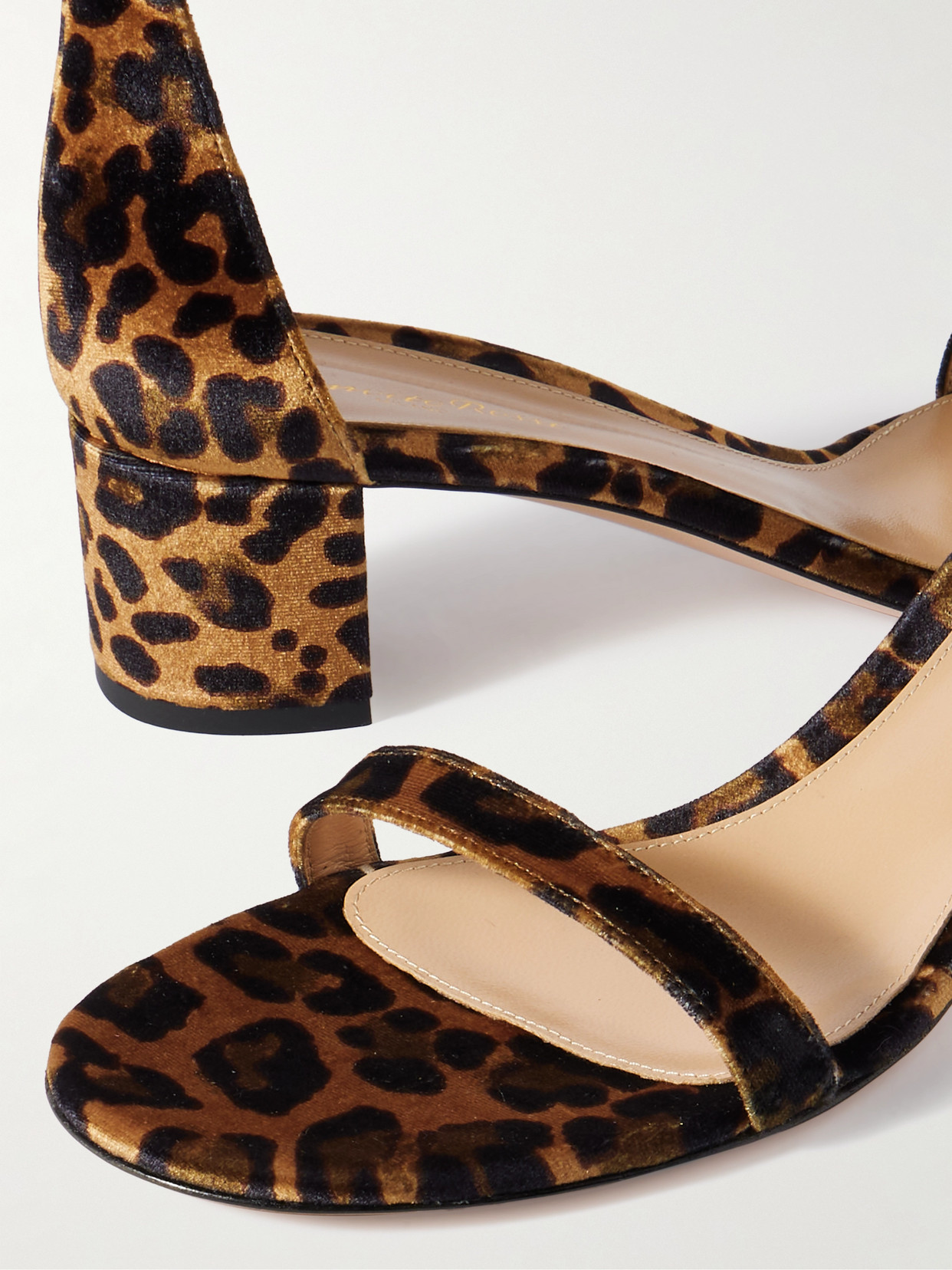 Gaeta 45 Leopard-Print Velvet Sandals
