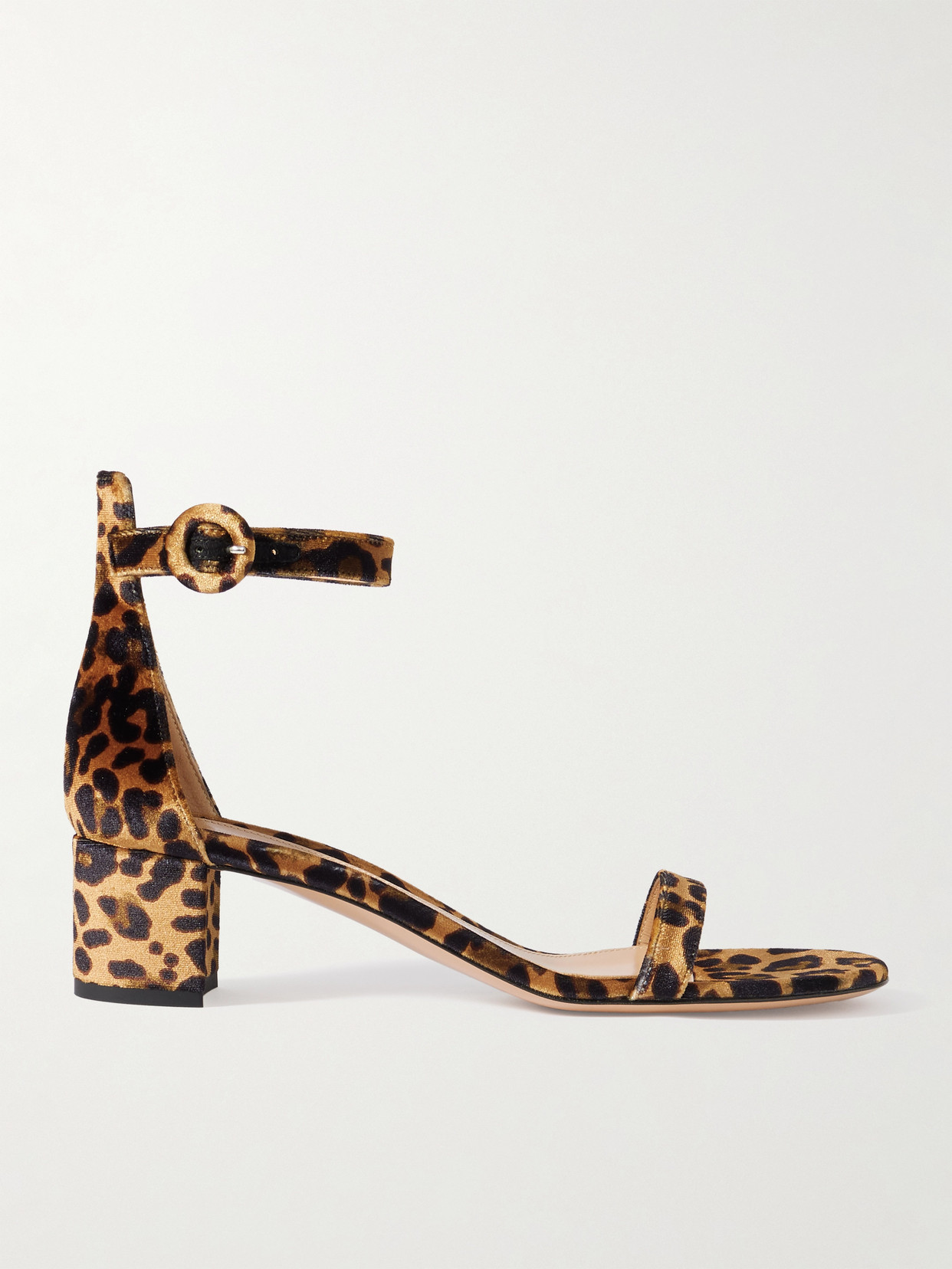 Gianvito Rossi Gaeta 45 Leopard-print Velvet Sandals In Animal Print