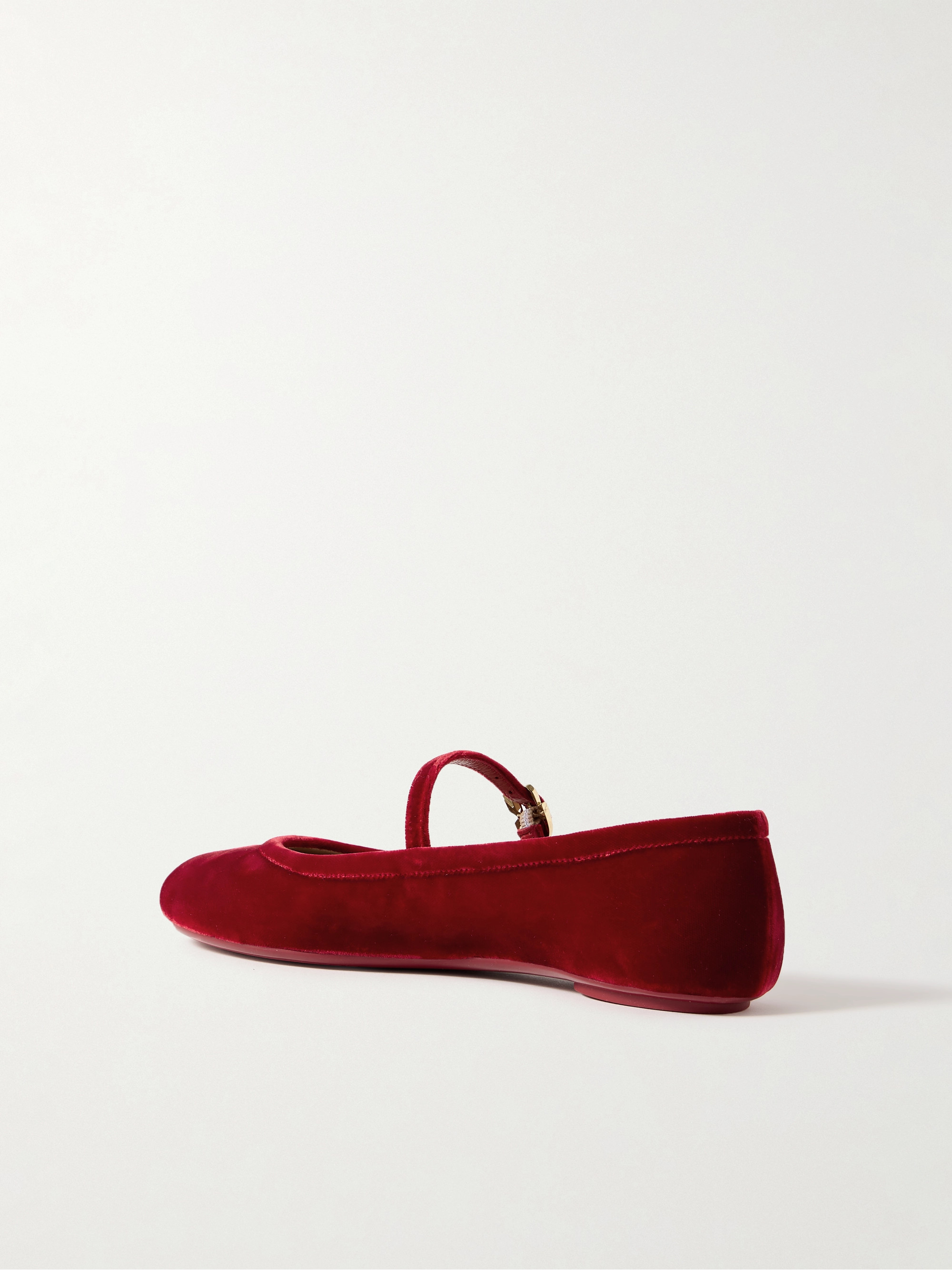 GIANVITO ROSSI Carla velvet Mary Jane ballet flats