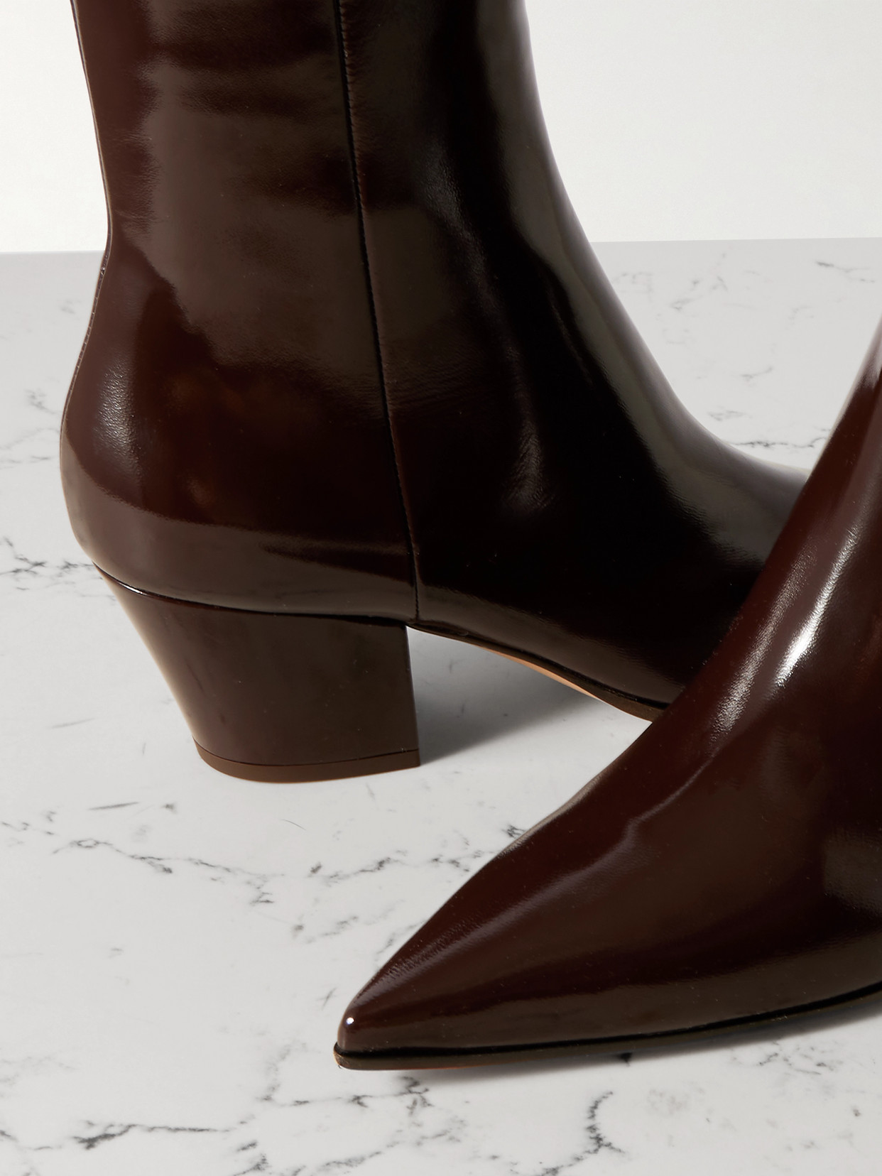 Gianvito Rossi Keinna 60 Patent-leather Ankle Boots In Burgundy