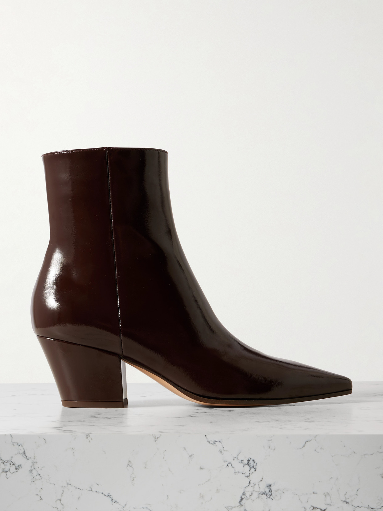 Gianvito Rossi Keinna 60 Patent-leather Ankle Boots In Burgundy
