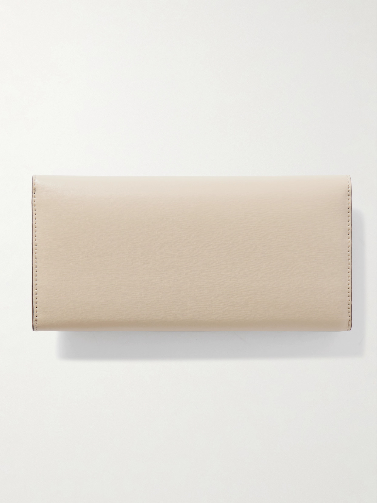 Totême T-lock Leather Continental Wallet In Off-white