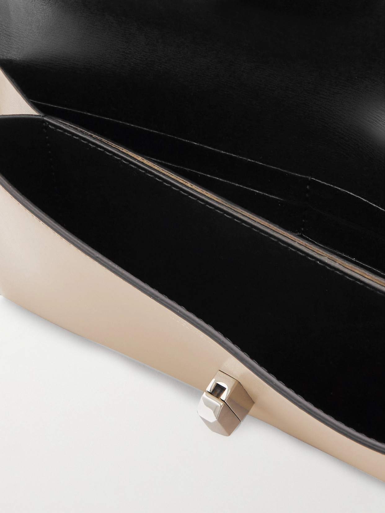 Totême T-lock Leather Continental Wallet In Off-white