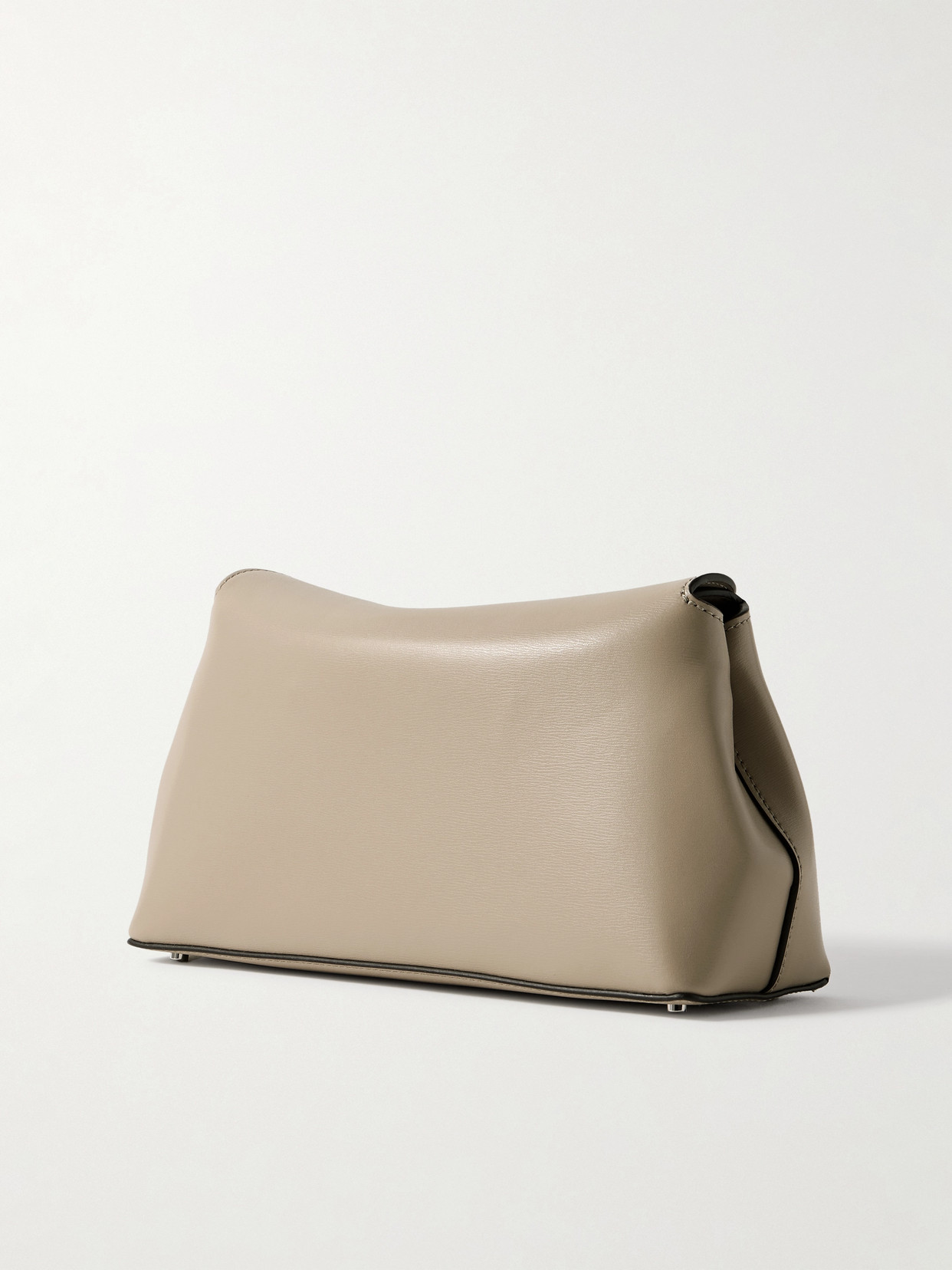 Totême T-lock Leather Clutch In Brown