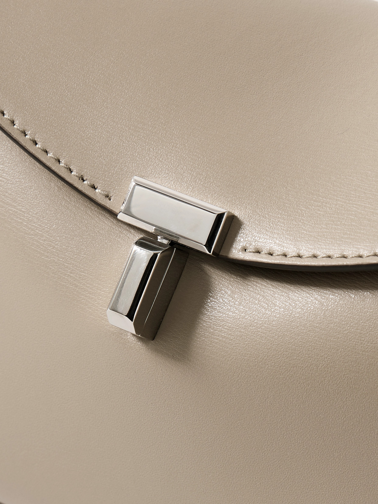 Totême T-lock Leather Clutch In Brown