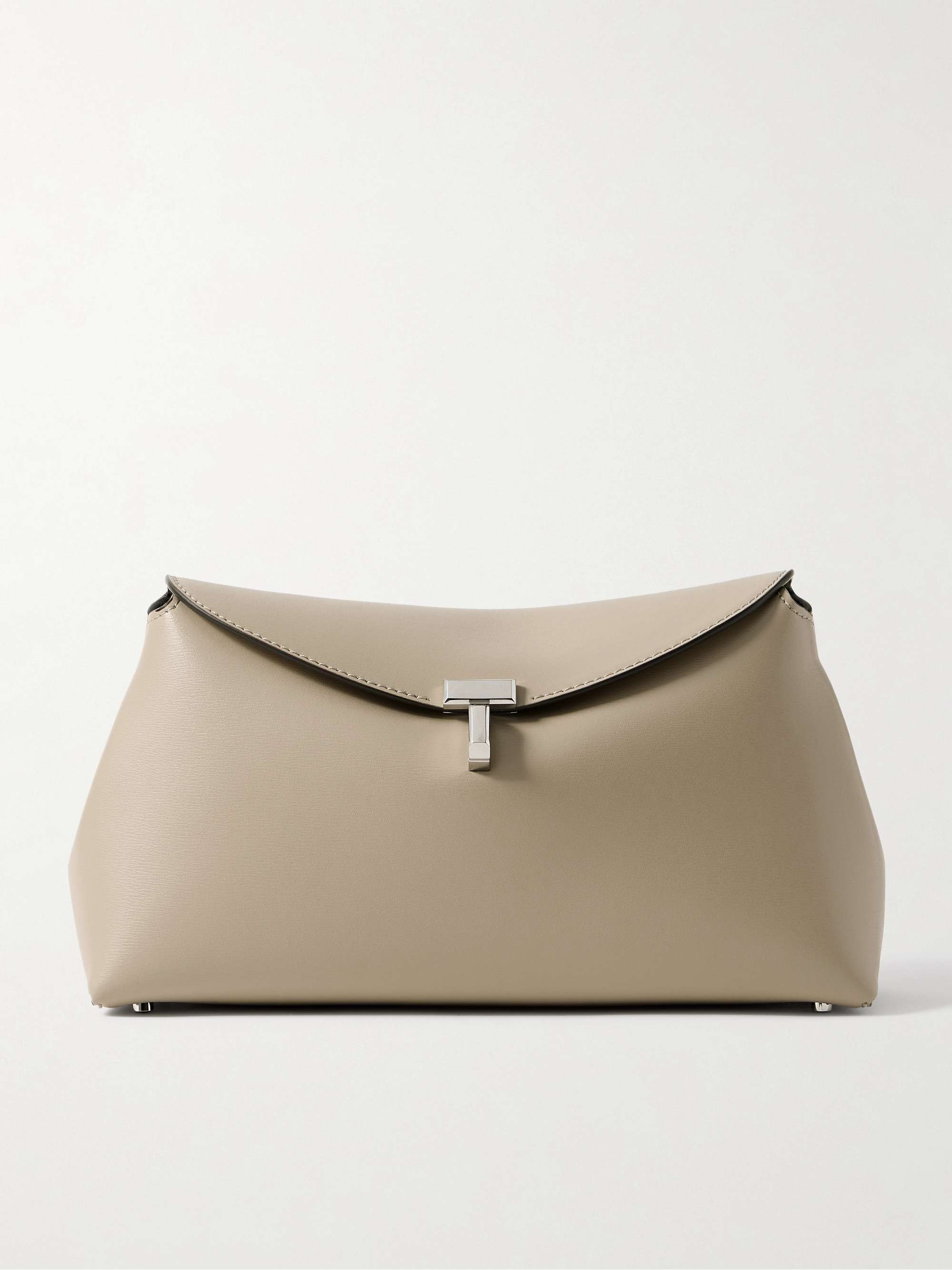 TOTEME T-Lock leather clutch | NET-A-PORTER