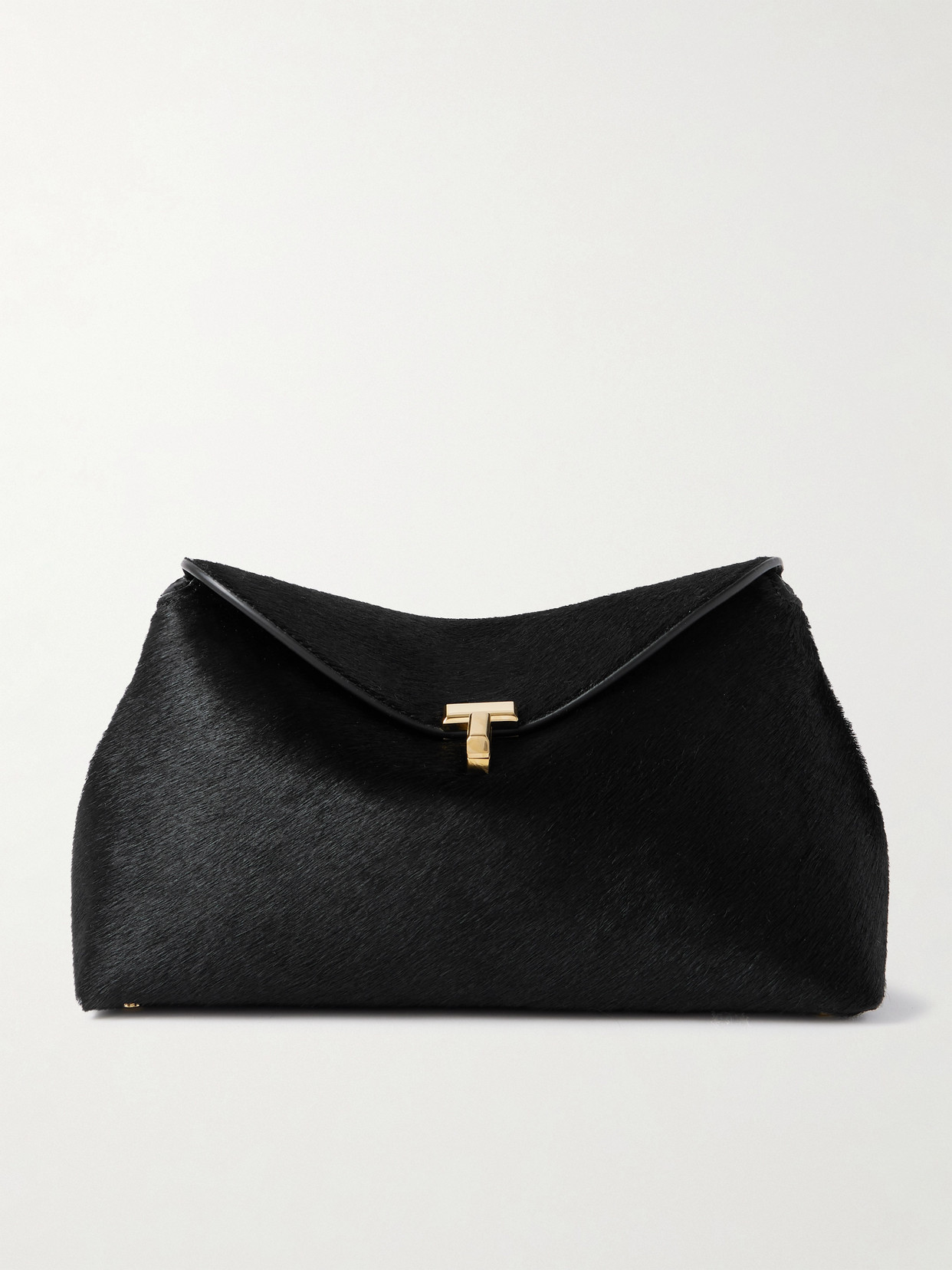 Totême T-lock Pony Hair Clutch In Black