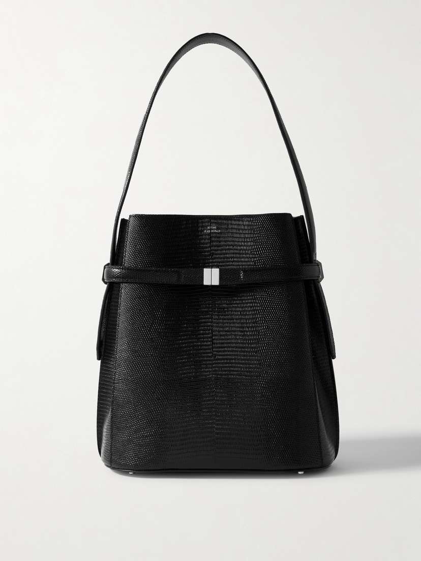 TOTEME Belted Lizard-effect Leather Tote