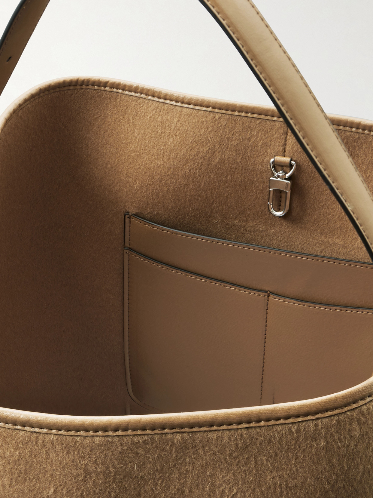Totême Leather-trimmed Wool Tote In Brown