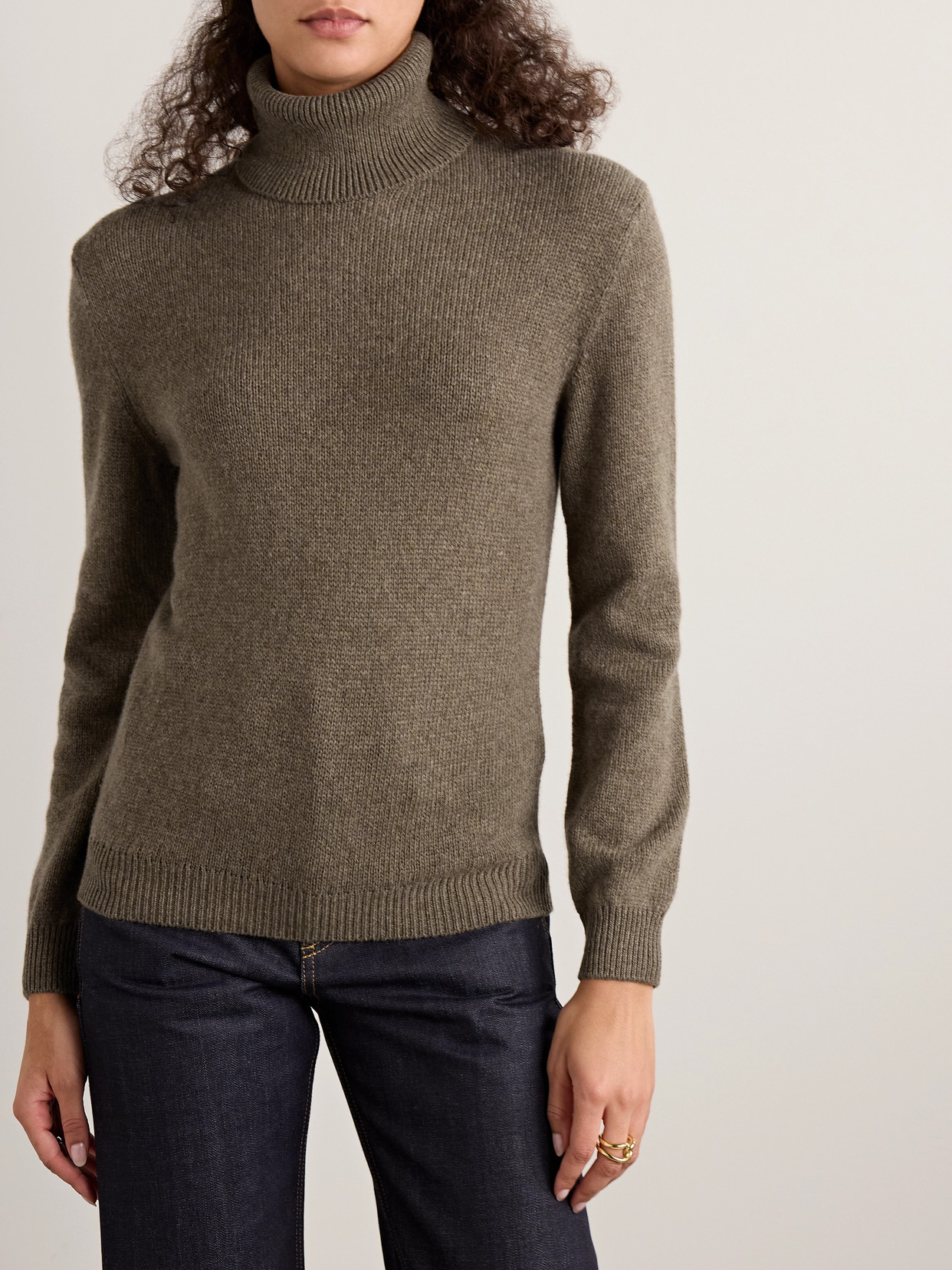 Loro Piana Fobello Cashmere Turtleneck Sweater In Green