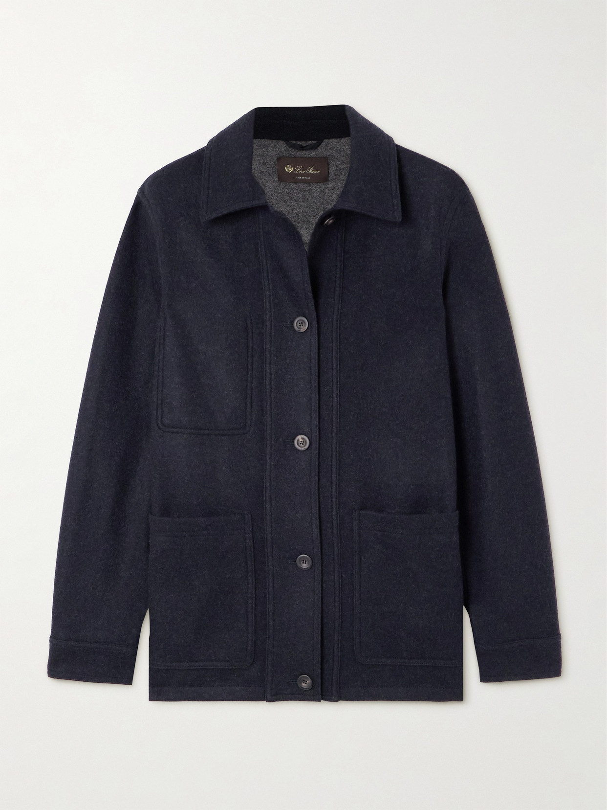 Loro Piana Astrid Brushed Cashmere-blend Jacket In Blue