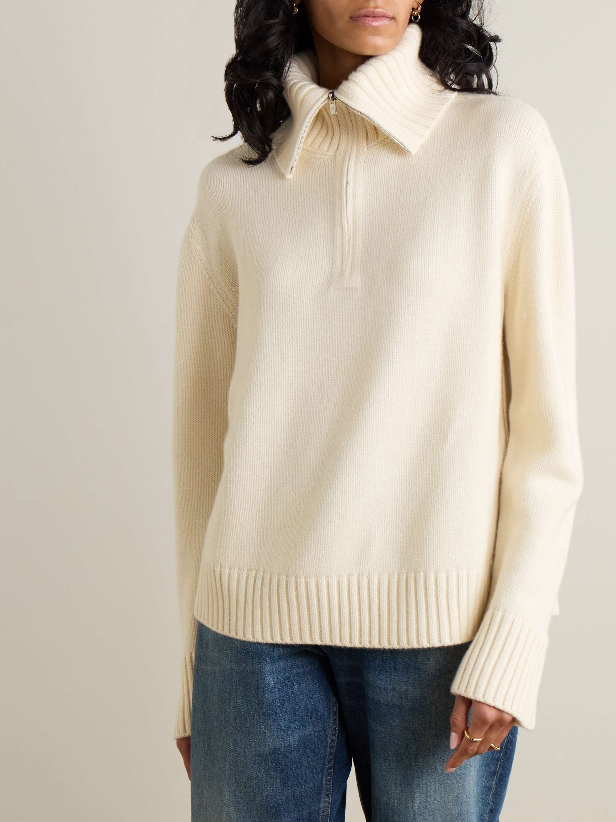 LORO PIANA Cashmere half-zip sweater | NET-A-PORTER LORO PIANA Cashmere half-zip sweater | NET-A-PORTER